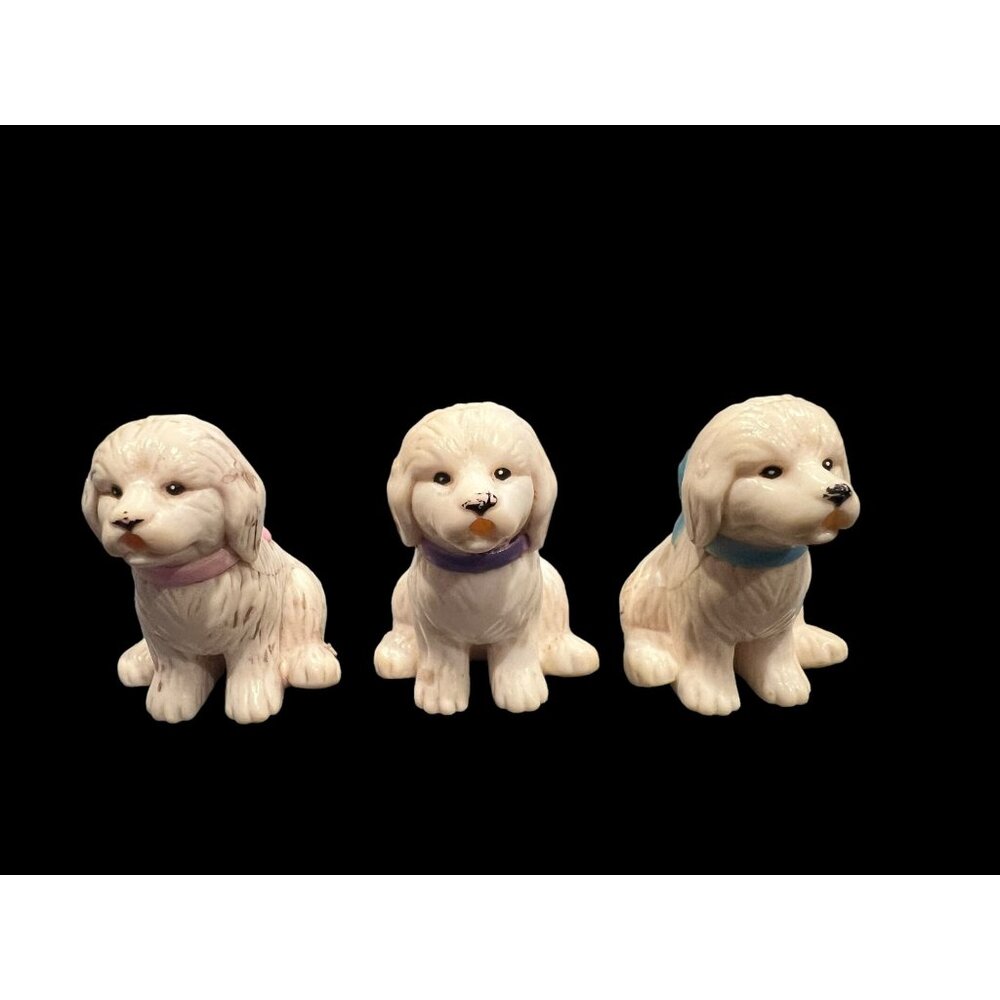 VTG MATTEL BARBIE Kennel Care Bath Time Dalmatians , Mom & 3 Puppies Magnetic